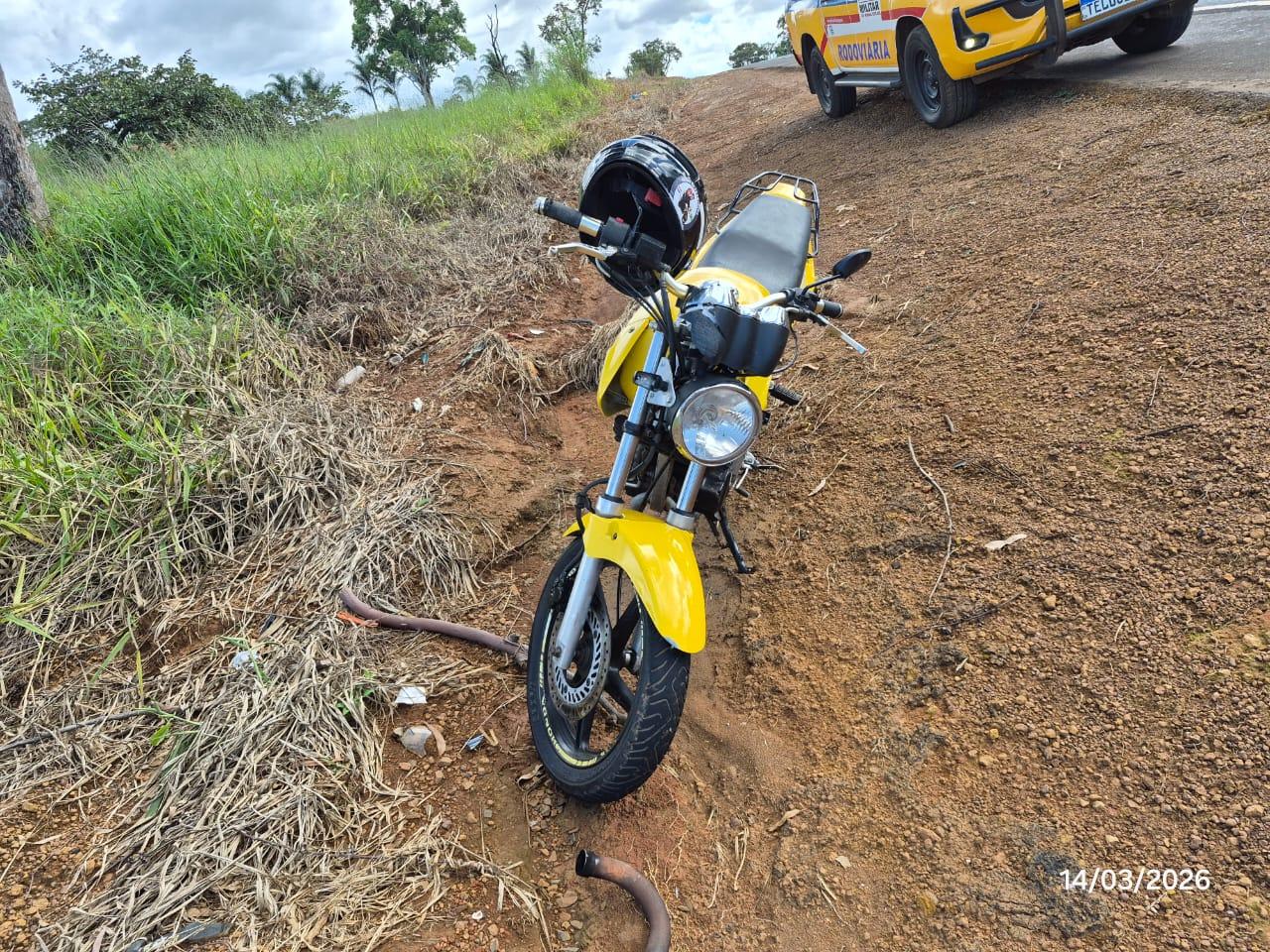 Motociclista fica ferido após acidente na MGC-462 em Perdizes